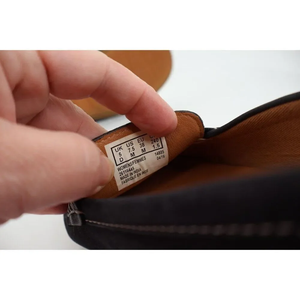 Clarks Doraville Nest Penny Loafer Women's Size 7.5 Black Nubuck Flat Shoes